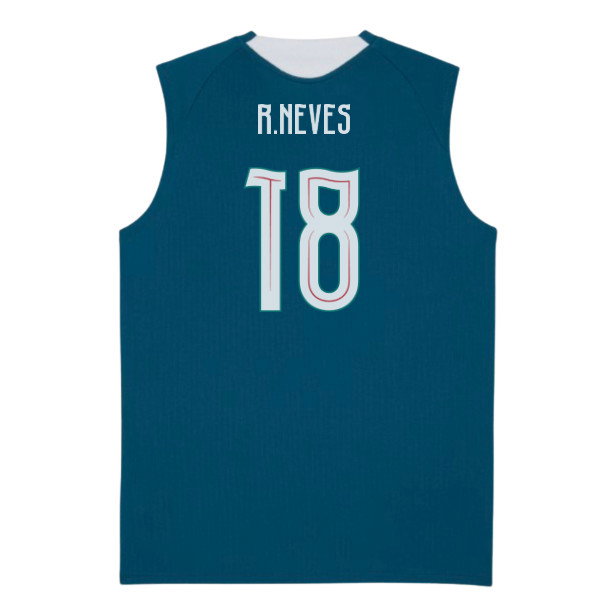 2026-2027 Portugal Sleeveless Training Jersey (Ocean Tropic) (R.Neves 18)-SoccerKits Hub | Buy Soccer Jerseys Online